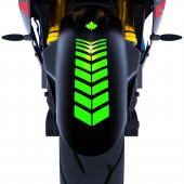 2 Adet Sport Motosiklet Çamurluk Floresan Yeşil Kask Sticker Çınar Extreme - 1