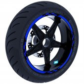 Moto GP Yarış Bayraklı Reflektif Mavi Jant Şeridi Sticker Çınar Extreme - 1