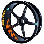Gp Flag Damalı Alev Turuncusu İç Jant Şeridi Sticker Çınar Extreme - 1