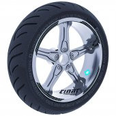 Double Stripe Tasarımlı Siyah Karbon Fiber Dokulu Jant Şeridi Sticker Çınar Extreme - 1