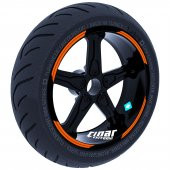 Double Stripe Tasarımlı Alev Turuncusu Jant Şeridi Sticker Çınar Extreme - 1