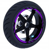 Moto GP Yarış Bayraklı Patlıcan Moru Jant Şeridi Sticker Çınar Extreme - 1