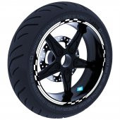 Moto GP Yarış Bayraklı Süt Beyaz Jant Şeridi Sticker Çınar Extreme - 1