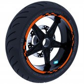 Moto GP Yarış Bayraklı Alev Turuncusu Jant Şeridi Sticker Çınar Extreme - 1