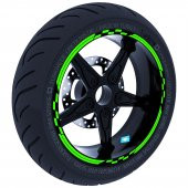 Moto GP Yarış Bayraklı Floresan Yeşil Jant Şeridi Sticker Çınar Extreme - 1