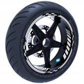 Reflektif Beyaz [Gri] Moto GP İç Dış Jant Şeridi Takım Sticker Çınar Extreme - 1