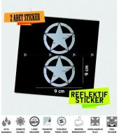 2li Küçük Boy Eskitilmiş Askeri Yıldız Seti Reflektif Sticker Çınar Extreme - 2