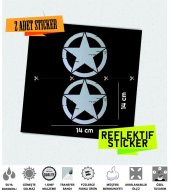 2li Büyük Boy Eskitilmiş Askeri Yıldız Seti Reflektif Sticker Çınar Extreme - 2