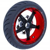 Moto GP Yarış Bayraklı Siyah Karbon Fiber Dokulu Jant Şeridi Sticker Çınar Extreme - 1