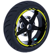 Moto GP Yarış Bayraklı Jant Şeridi Sticker Reflektif, Floresan, Özel Renkler Çınar Extreme - 7