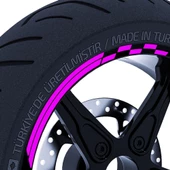 Moto GP Yarış Bayraklı Jant Şeridi Sticker Reflektif, Floresan, Özel Renkler Çınar Extreme - 2
