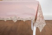 Finezza Henna Lüx Dantelli Simli Keten Kumaş Pudra Masa Örtüsü 160x230 cm - 1146 - 4