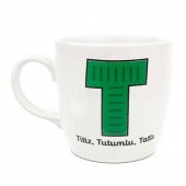 BEYAZ T HARFİ RENKLİ TASARIM TOMBUL KUPA - 1