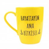 SARI HAYATTAYIM AMA BİTKİSEL TASARIM KUPA - 1