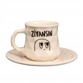 BEYAZ KRİSTAL ZİYANSIN TASARIM TÜRK KAHVESİ FİNCANI - 1
