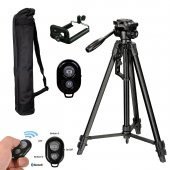 iPhone 13 Pro Max İçin 157Cm Bluetooth Kumandalı Tripod - 1