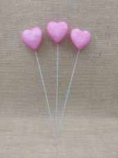 12li Çubuklu Pembe Strafor Kalp - 2