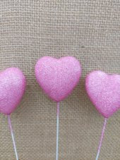 12li Çubuklu Pembe Strafor Kalp - 3