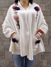 Krem Rengi El Yapımı Şal - 1