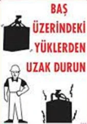 Uyarı Levhası Baş Üzerindeki Yüklerden Uzak Durun "215" - 1