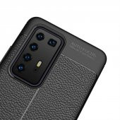 Huawei P40 Pro Kılıf Niss Antişok Korumalı Deri Silikon Kapak - 9