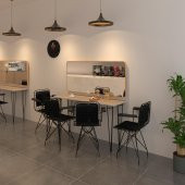 Knsz masa sandalye takımı hem75mazlum crdsyh 140*040 klçsm 4 sandalye syhsyh kolçaklı sırt minderli - 1