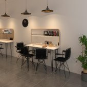 Knsz masa sandalye takımı hem75mazlum byzsyh 140*040 klçsm 4 sandalye syhsyh kolçaklı sırt minderli - 1