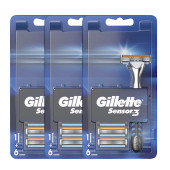 Gillette Sensor3 Tıraş Makinesi Ve Yedek Tıraş Bıçağı 6'Lı X 3 Adet - 1