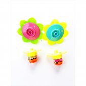 Topaç Oyunu 2 Li Set Nostaljik Oyuncak Plastik Basmalı Topaç - 1