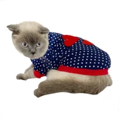 Dots Love Mom Dual Oval Yaka Tişört Kedi Kıyafeti Kedi Elbisesi, Anneler Günü - 1