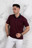 POLO YAKA CEPLİ KLASİK KESİM DESENLİ ERKEK T-SHİRT - 1