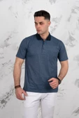 POLO YAKA CEPLİ KLASİK KESİM DESENLİ ERKEK T-SHİRT - 12