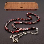 Mozaik Desenli Ahşap Kutulu Tesbih - 1