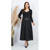 SORALLİNE BAYAN ETEK ETAMİN DESEN 755 SİYAH - 2