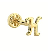 Altın Piercing -H- Harf 14 Ayar Tragus - 2