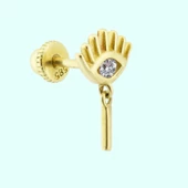 Altın Sallantılı Harf Piercing Harfler Mevcut - 3