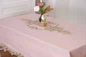 Finezza Henna Güpürlü Keten Pudra Sofra Takımı 8 kişilik 160x230cm 17Prç. - 1149 - 3