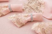 Finezza Henna Güpürlü Keten Pudra Sofra Takımı 8 kişilik 160x230cm 17Prç. - 1149 - 5