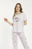 Estiva 22127 Kadın Kısa Kollu Viskon Pijama Takımı - 3
