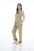 Estiva 22101 Kadın Papatya Desenli Askılı Viskon Pijama Takımı - 2