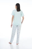 Estiva 22124 Kadın Çiçek Desenli Kısa Kollu Viskon Pijama Takımı - 3