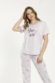 Estiva 22127 Kadın Kısa Kollu Viskon Pijama Takımı - 4