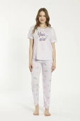 Estiva 22127 Kadın Kısa Kollu Viskon Pijama Takımı - 1