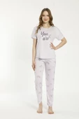 Estiva 22127 Kadın Kısa Kollu Viskon Pijama Takımı - 2