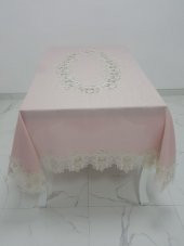 Finezza Nihal Lüx Dantelli Simli Keten Kumaş Pudra Masa Örtüsü 160x230 cm - 1152 - 2
