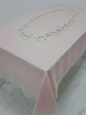 Finezza Nihal Lüx Dantelli Simli Keten Kumaş Pudra Masa Örtüsü 160x230 cm - 1152 - 5