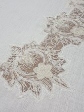 Finezza Nihal Güpürlü Keten Bej Sofra Takımı 8 kişilik 160x230 cm 17 Prç. - 1153 - 5