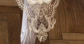 Finezza Perla Lüx Dantelli Simli Keten Kumaş Krem Masa Örtüsü 160x230 cm - 1158 - 5