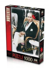 KS Puzzle 1000 Parça Atatürk Kahve İçerken - 1
