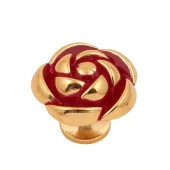 Gül Düğme Kulp Altın-Kırmızı - 1